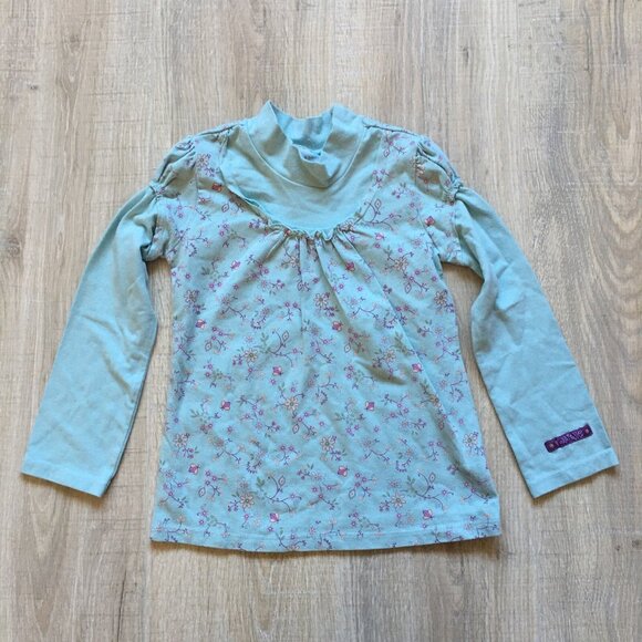 3pc Lot Naartjie Blue Top Long Sleeve Shirt Pants Set Outfit Floral Girls Size 4 - Picture 4 of 11